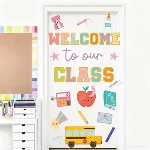 Peel and Stick Classroom Doors Kits, Walls of Heart, Classroom Decor, Removable and Repositionable, Precut, Educator Resources window sticker window