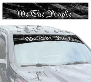 Solid Printed "We The People" Blackout Graphic Windshield Banner Visor 12"x64" Decal decal sticker premium vinyl