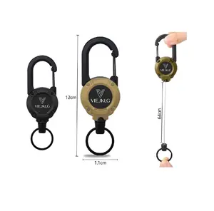 Retractable Cable Carabiner Keychain – Anti-Theft & Anti-Loss, Easy to Grab | Clip to Backpack/Lanyard for Daily Commute