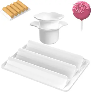Cake Pop Cutter and Pusher with Tray - Circle Cake Pop Mold Set | Non-3D Printed | 1.75" Size | High-Capacity Dual-Cavity Cake Pop Tray | Smooth & Easy-Clean Surface