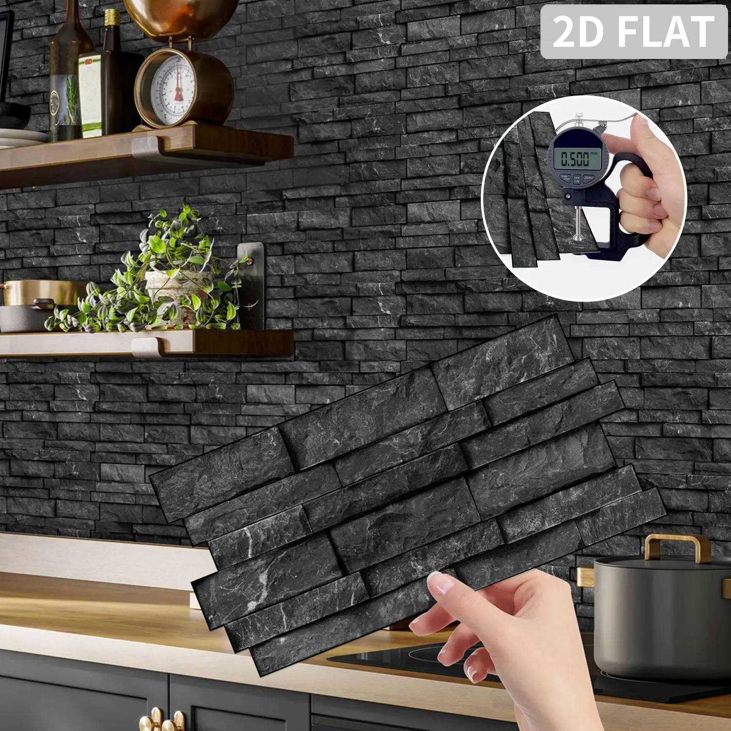 2D Marble Tile Sticker, Self-Adhesive Waterproof Wall Decal, Removable Home Decor for Rentals, Universal Patchwork Shape, Decorative Wall Sticker, Wall Stickers Decor