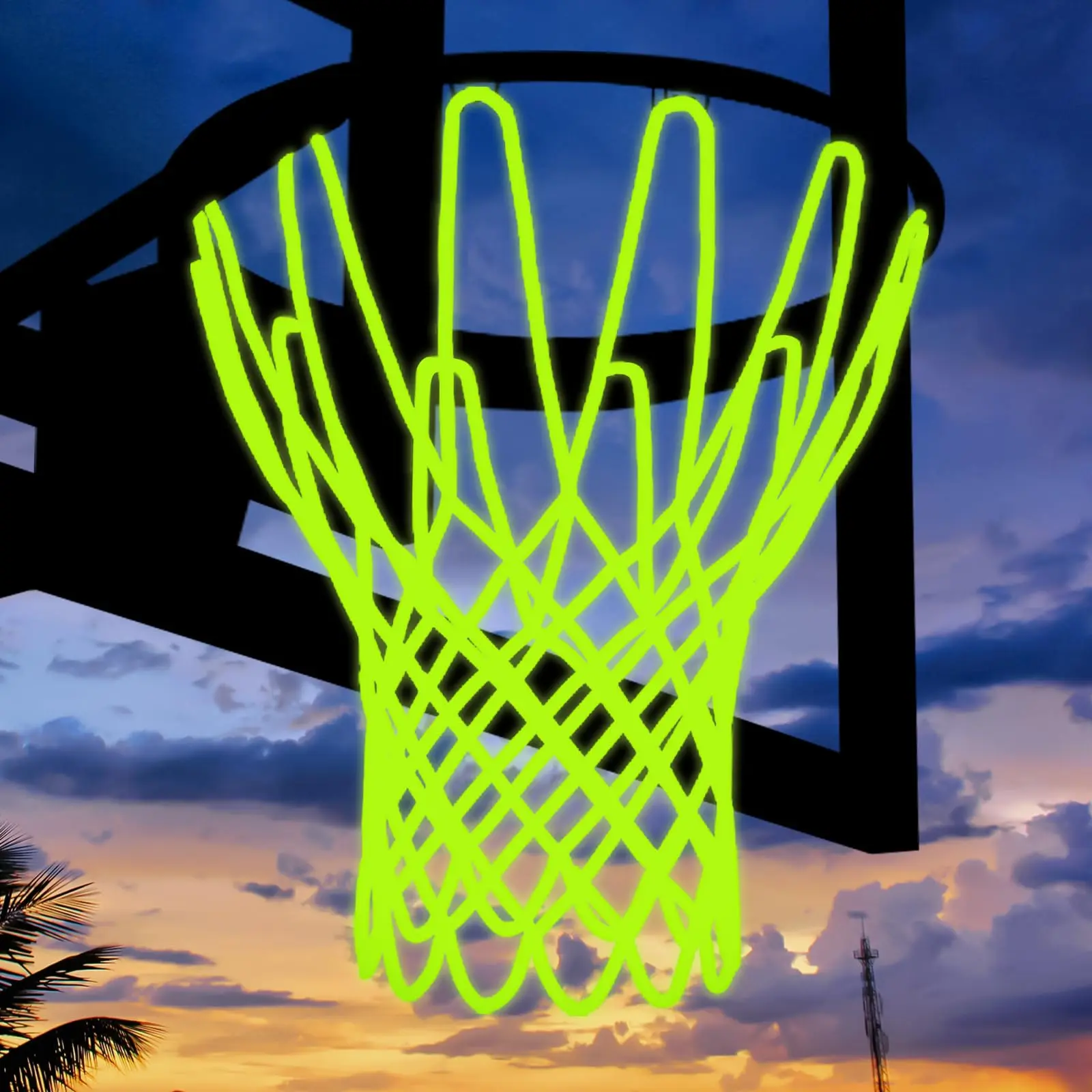 Basketball Net Outdoor, 2025 Upgrade All Weather Anti Whip Basketball Net Replacement -12 Loops