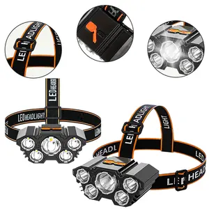2Pcs Mini Headlamp Tactical Flashlight Usb Rechargeable High Power Led Flashlight Led Strong Self-defense Personal Defense Articles