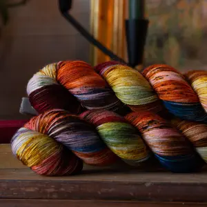 Folklore - Superwash Merino Wool - Luxury Hand Dyed Fairytale Yarn in Deep Reds, Greens, and Blues for Knit and Crochet - Bad Sheep Yarn