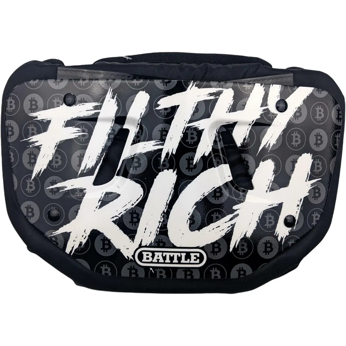 Battle Sports Filthy Rich Chrome Football Back Plate - Curved High-Impact Protective Football Equipment for Adults and Youth, Curved Design, Hardware Set, Best Football Equipment On The Market, Contoured Foam