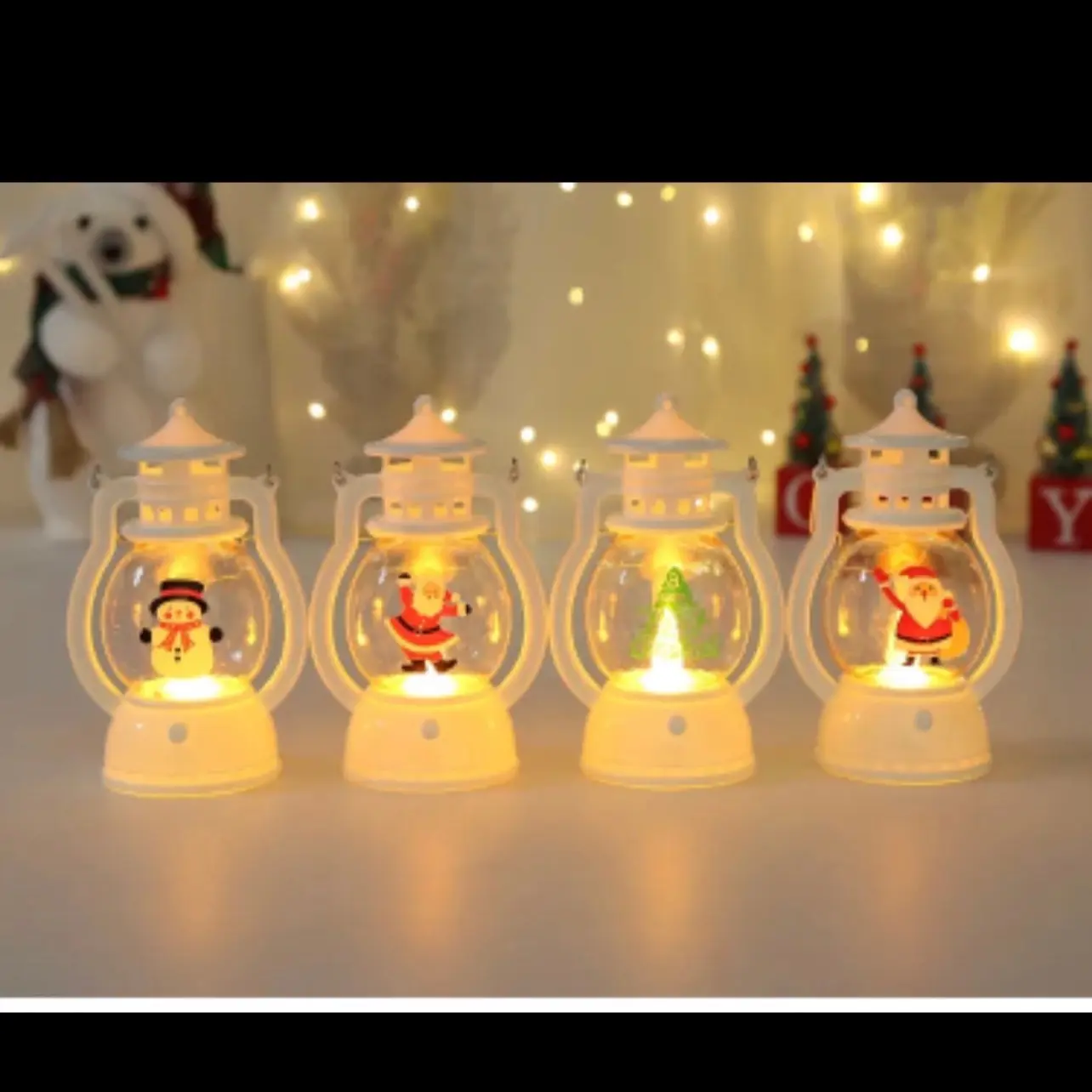 LED Christmas Hand-held Lamp Night Lights Lantern Tabletop Decor w/ Batteries