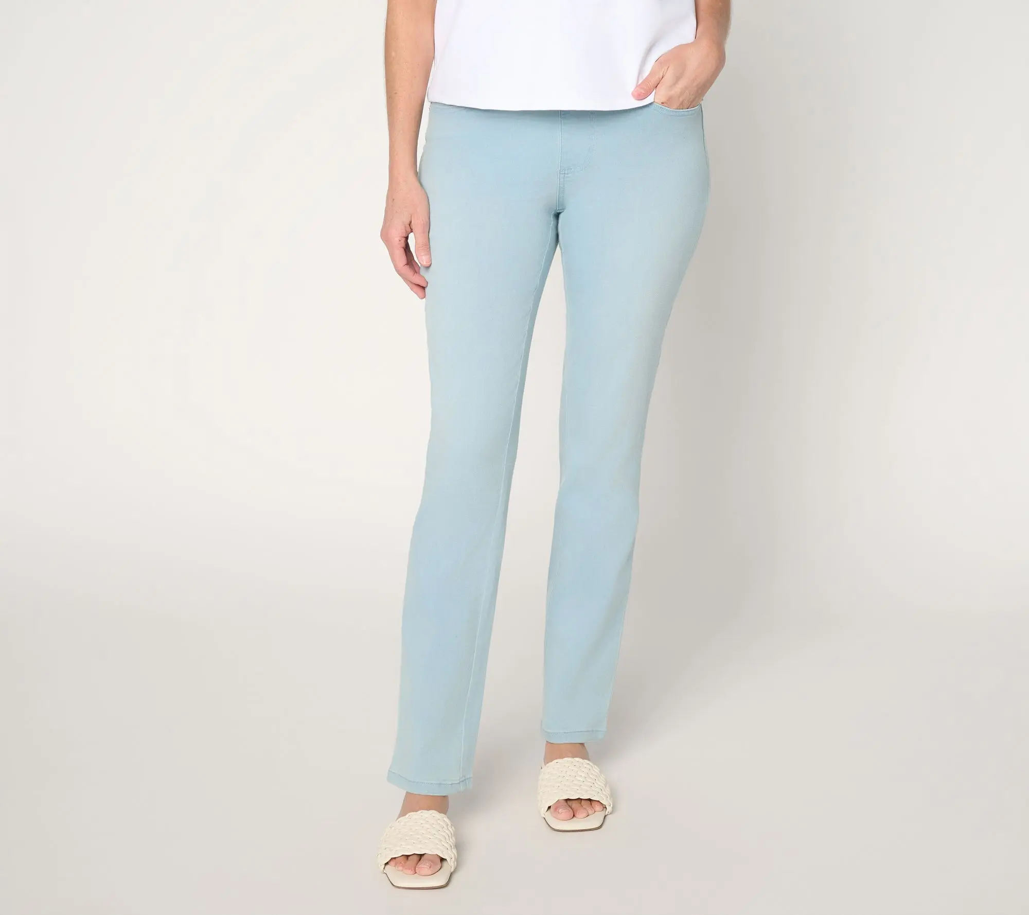 Belle by Kim Gravel Petite Primabelle Denim Straight Leg Jean
