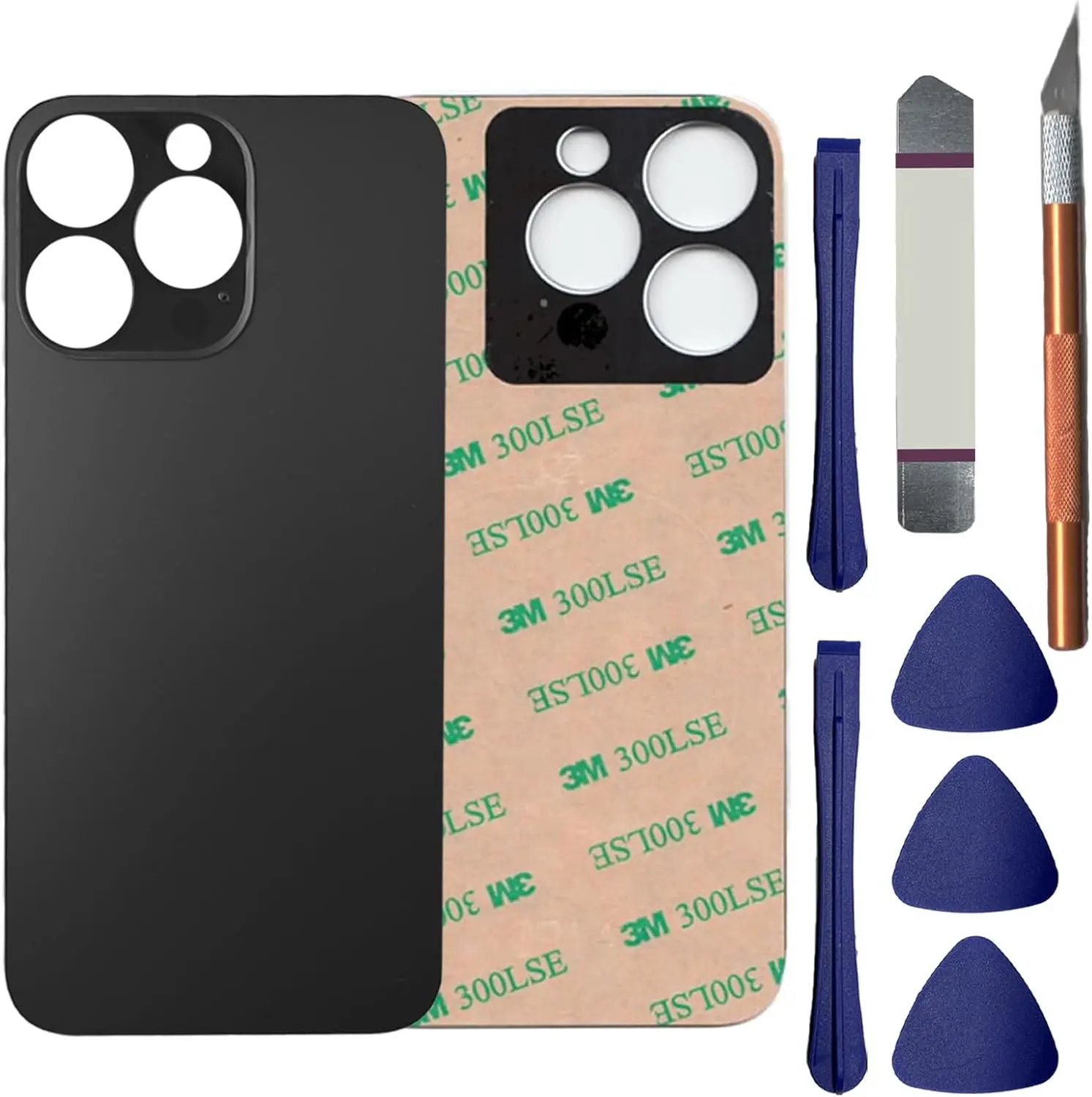 13 Pro Max  Glass Replacement for  13 Pro Max Rear  Glass with Pre-Installed Adhesive and Tools(Space Black)