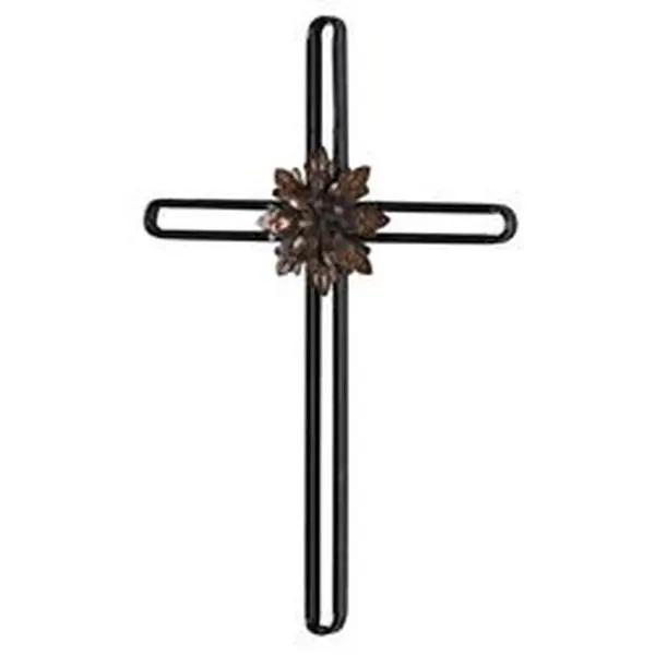Dicksons MWC-408 Wall Cross With Flower Metal 17h