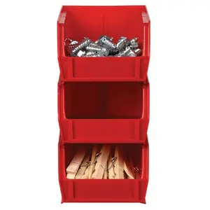 212 MAIN Quantum Storage RQUS210RD 6-Pack Ultra Stack Boxes, Durable Lightweight Organizer Tool for Home & Kitchen Use