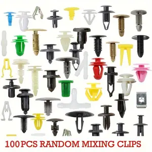 100 pieces of General Motors hybrid fastener rivet clips, plastic panel expansion screws, bumper retainers, various models of door trim clips - interior panel fastening tools, Car Accessory