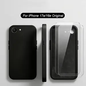 Phone Case: 3pcs [1 Phone Case with 2X Clear Screen Protectors] Liquid Soft Case for iPhone 17e Case [Camera Protection] [Soft Anti-Scratch ] Shockproof Phone Case for iPhone 17e/16e