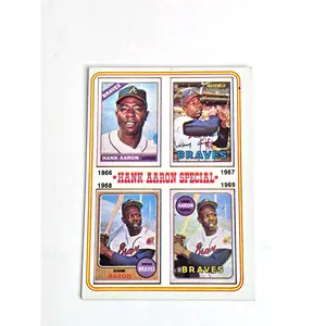 Hank Aaron Braves Baseball Card 1974 Topps No. 5