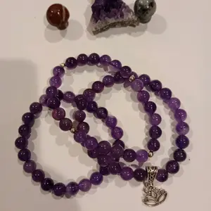 HANDMADE PURPLE AMETHYST CRYSTAL BRACELET SET