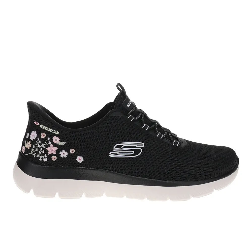 Skechers Womens Summit Slip-Ins Spring Blossom Sneakers Shoes Casual - Black Skechers Womens Summit Slip-Ins Spring Blossom Sneakers Shoes Casual - Black