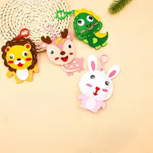 Handmade Sewing Fun Kit, 4pcs DIY Embroidery Pouch Set, Beginner Craft Supplies, Animal Keychains, Birthday Gift, Easy Sewing Kit