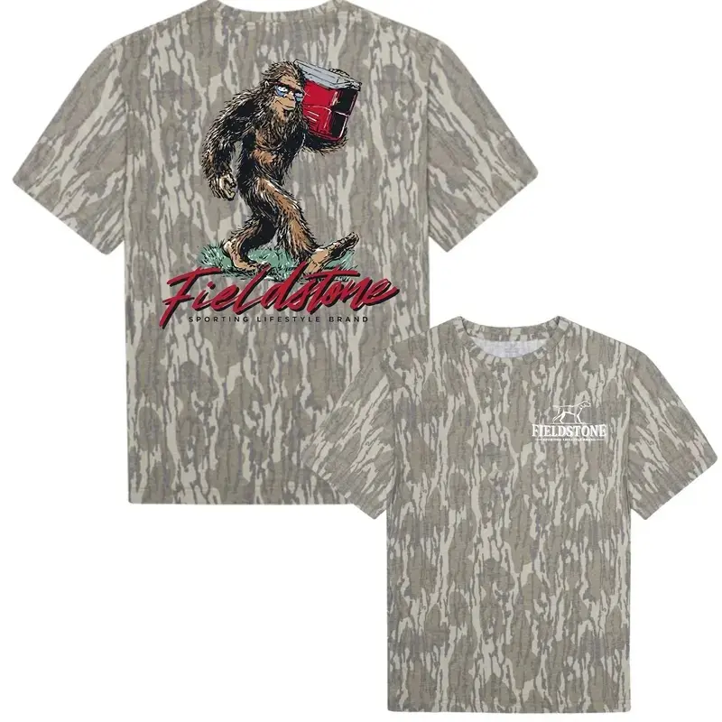 Bigfoot Camo T-Shirt – Washed Bottomland Mallard Hunting Tee, Vintage Outdoor Shirt, Gift for Dad or Him