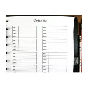 Contact List Inserts for Discbound Planners, Fits with Circa Letter, Arc by Staples, TUL, Letter Size (8.5 x 11 inches), (Planner sold separately)