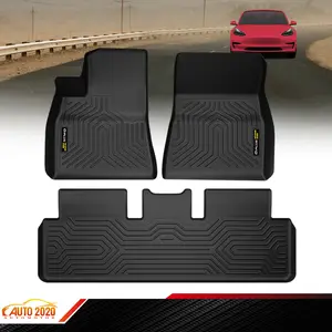 TPE Floor Mats Fits 2017-2023 Tesla Model 3 ,All Weather Liner TPE 3D Carpets,Waterproof Non-slip Durable Floor Mats Upgraded Version