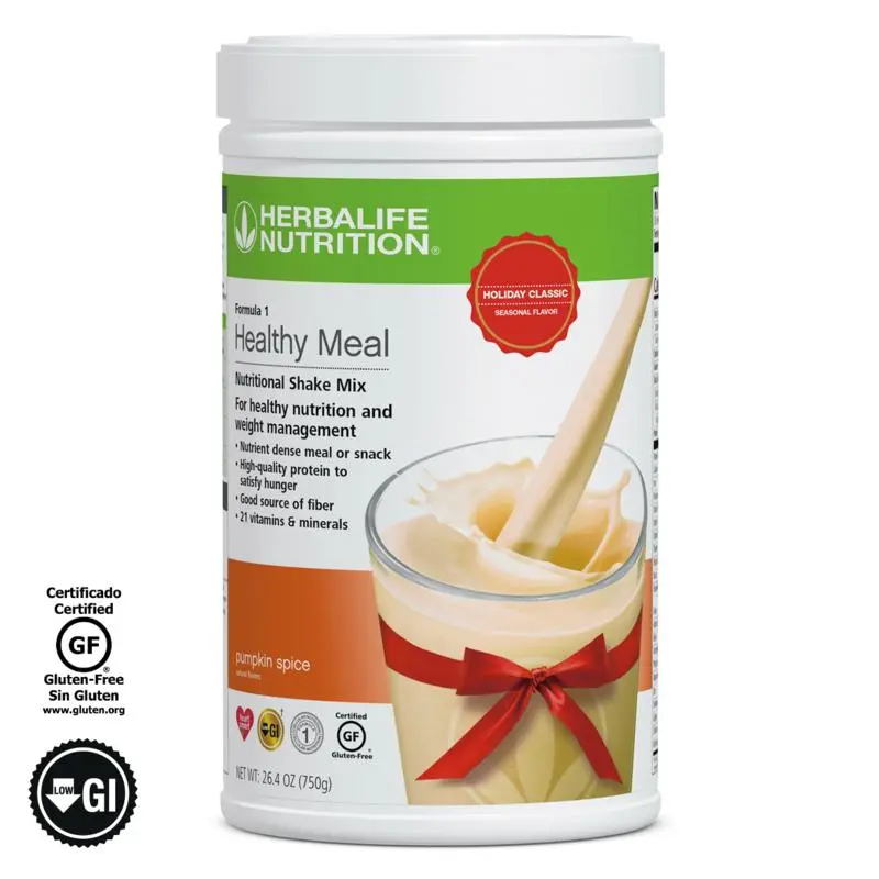Herbalife Formula 1 Healthy Meal Nutritional Shake Mix, Pumpkin Spice Taffy Flavor, 750g Gluten-Free Beverage with Essential Vitamins & Minerals, Soy-Dairy Protein Blend for Daily Nutrition Wellness Routine