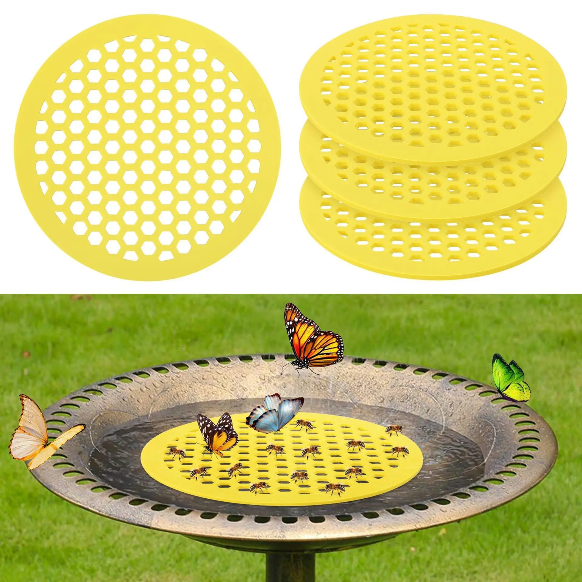4 Pcs Eva Floating Bee Island, Bee Watering Station for Garden Supplies, Outdoor Fun and Decor, Lightweight and Durable, Superior Floatability