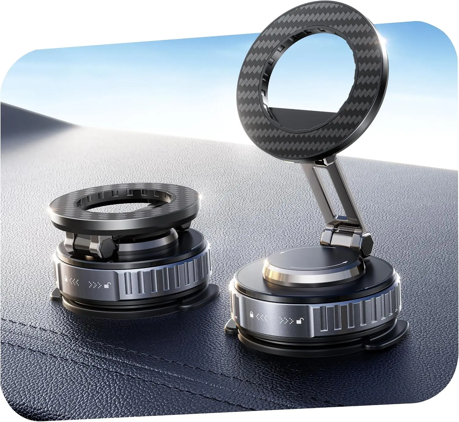 2026 Upgraded MagSafe Car Phone Holder - 108LBS Strong Suction, 360° Adjustable Vacuum Magnetic Mount for iPhone 17 Pro Max, 16, 15, 14, 13, 12 Air Plus