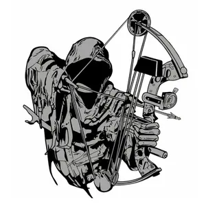 Bow Hunter Sticker, Hunting Sticker, Angler Outdoors Forest Camping Sticker, Funny Sticker, Decoration Motorcycle External Accessories Waterproof Vinyl Decal