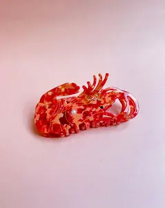 Red Shrimp Claw Hair Clip