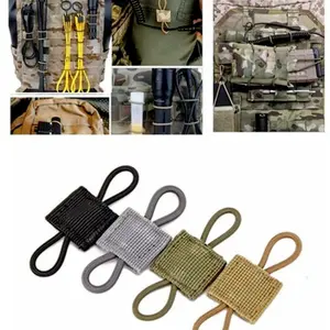 Tactical MOLLE Elastic Molle Ribbon Buckle Tactical Binding Retainer for Antenna Stick Pipe Elastic Rope Webbing Buckle Multifunction Straps