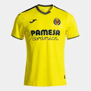 Joma Villarreal CF Home Kit 2024/2025 Short Sleeve Soccer Jersey Yellow with Black Accents Fitted Unisex