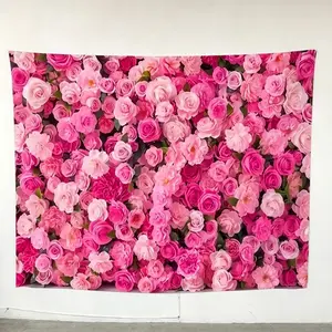 Rose Artificial Mixed Flower Wall Background Fabric, Flower Design, Party Photography Decoration, Wedding Birthday Live Streaming Room Decor, Indoor Outdoor Home Garden, DIY Artificial Rose