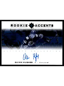 2019-20 Upper Deck Ultimate Quinn Hughes Rookie Accents Auto /35