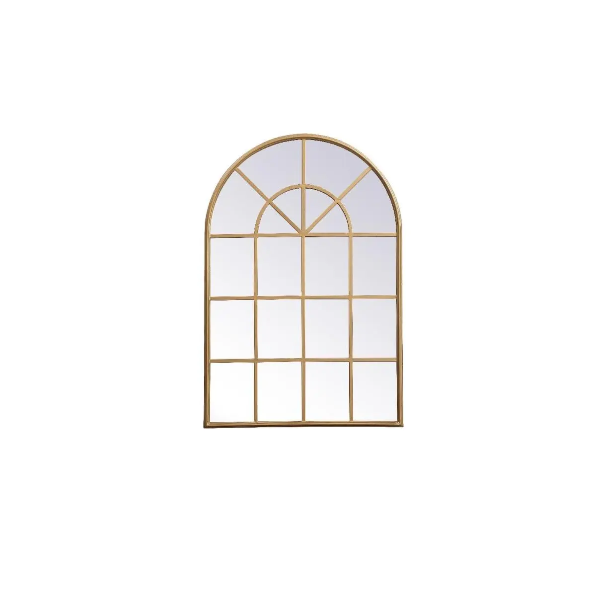 212 MAIN Modern Brass Metal Large Space Bathroom Mirror, 28x41 in Ring-Mounted Glass Surface, MDF Backing, Wall-Mount Hanging for Home Improvement & Decor