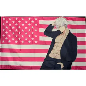 Gojo Satoru Pink Tapestry/Flag,unique gift Decor y2k room decor Bedroom Decoration Items