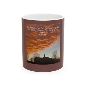 Psalm 19 Sunset Scripture Mug | Psalms 19 Coffee Mug