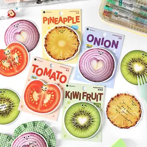 120PCS Fruit Shape Notes 4 in 1 Pineapple Onion Tomato Kiwi Memo Pads for Journal Planning School Supplies Teacher Student Gifts, Journaling Supplies, Vibrant