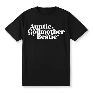 #TikTokShopRestock  Plus Size 100% Cotton Auntie Godmother Bestie Gift From GodChild God Mama Gift T-Shirt , Graphic Tees Men,Summer Tops
