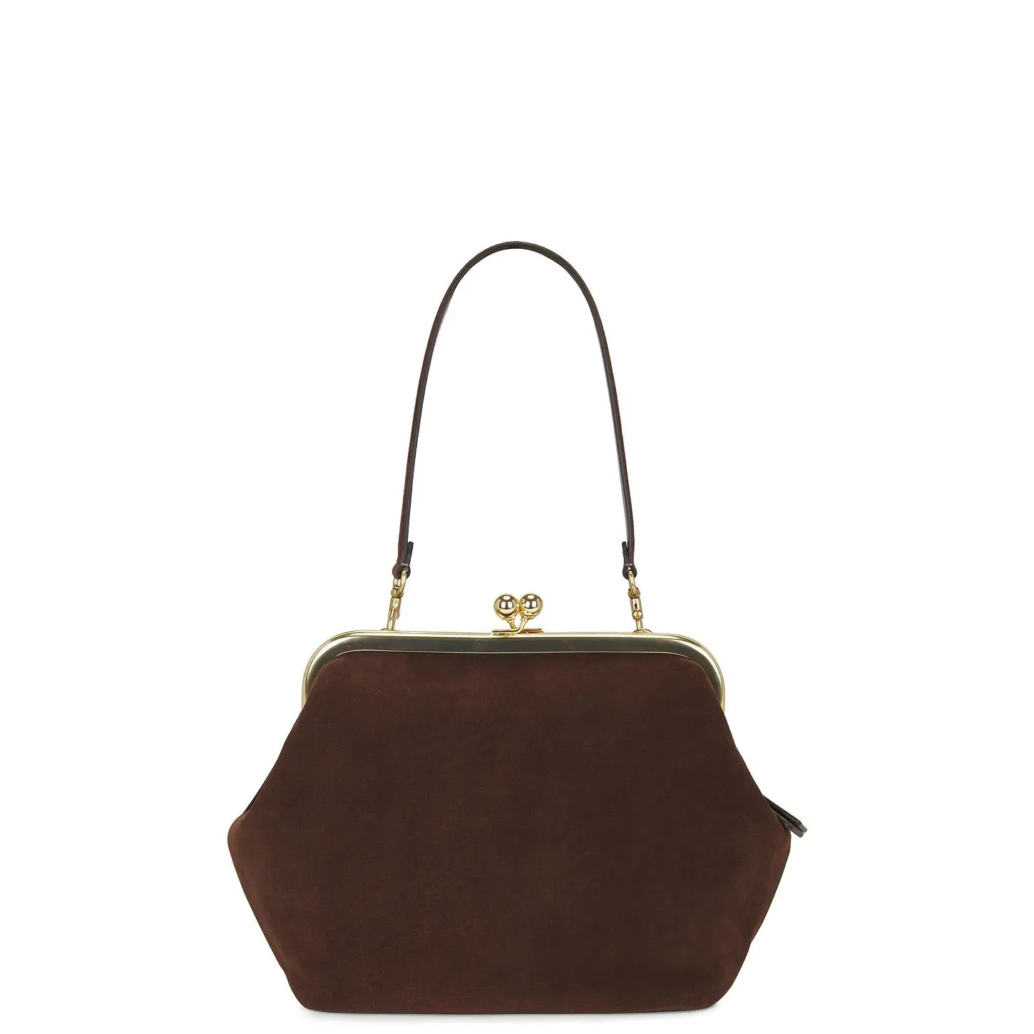 Coach Suede Kisslock Frame Bag 27 in Dark Chocolate Coach Suede Kisslock Frame Bag 27 in Dark Chocolate