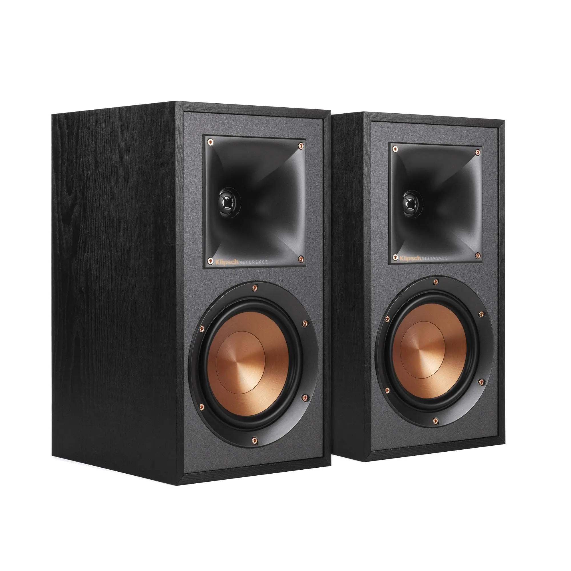Klipsch R-51M Bookshelf Bass Speakers (Pair, Black), Square Design, Aluminum Construction, LTS Tweeters, 90x90 Square Tractrix Horns, Dual 5.25" Spun-Copper IMG Woofers, Bass-Reflex via Rear-Firing Port Audio