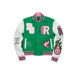 Aniya Green Oversized Varsity Jacket