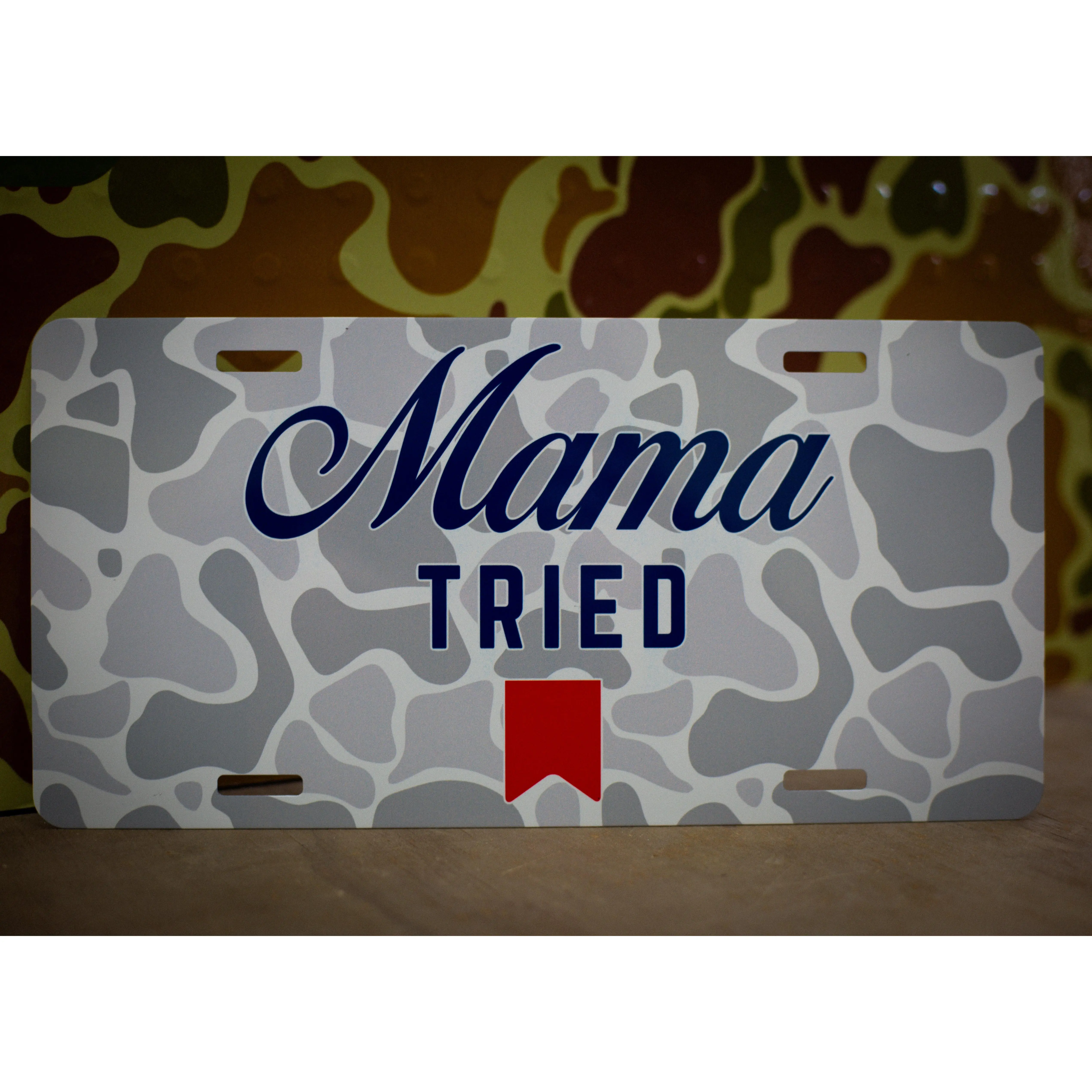 Mama Tried White OSC Car Tag - Automotive Exterior Sticker, Car Accessories