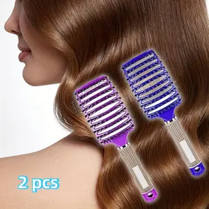 2 Pcs Detangling Hair Brush Massage Blow Detangler Brush Curly Plastic Hair Comb Boar Bristle Hair Brush Beauty & Personal Care