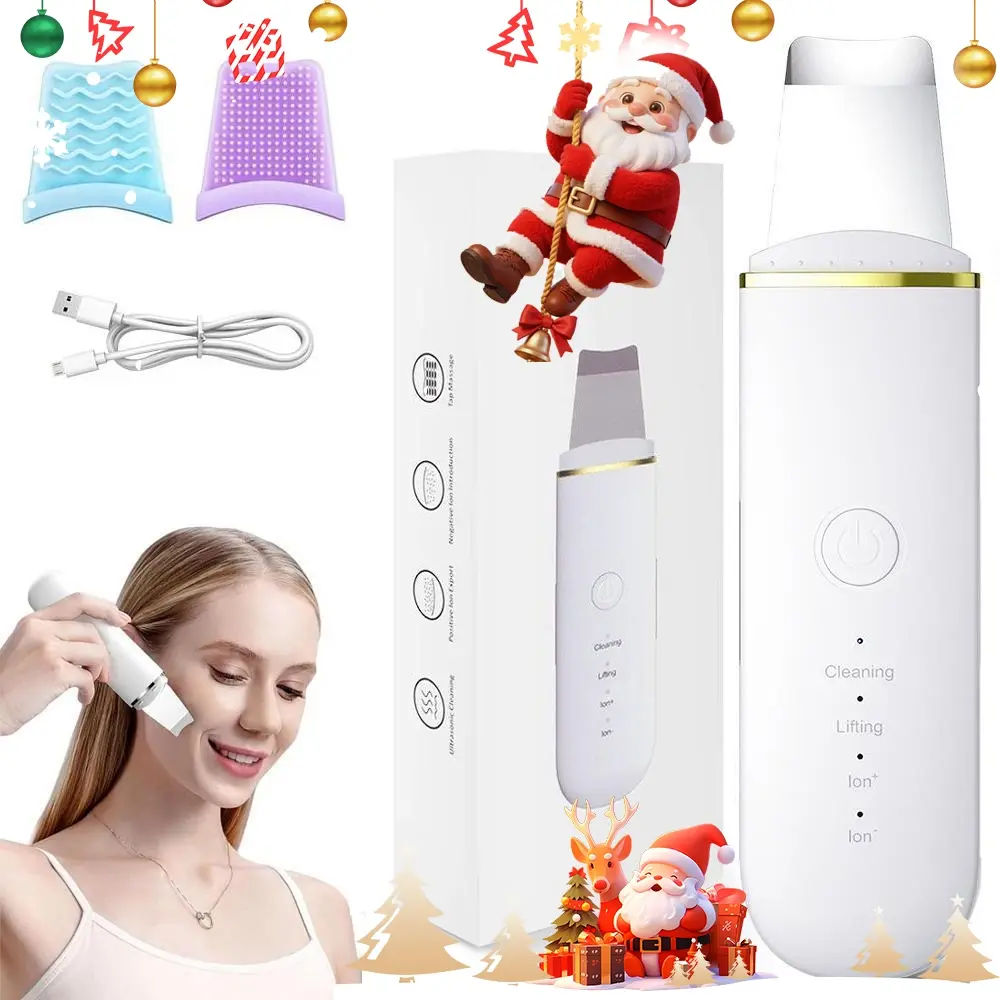 Rechargeable Ultrasonic Facial Cleanser, 4-In-1 USB Charging Face Scrubber, High-Frequency Vibration Massage, Women's Skincare Tool, Facial Cleansing Instrument