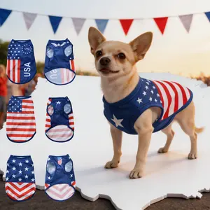 American Flag Dog Vest, Breathable Mesh Soft Lightweight, Small Dogs Patriotic Summer Clothes, Pet Clothing for Spring and Summer