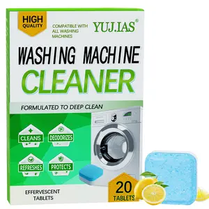 Washing Machine Cleaner Descaler 20 Pack - Deep Cleaning Tablets For HE Front Loader & Top Load Washer, Septic Safe Eco-Friendly Deodorizer, Clean Inside Drum and Laundry Tub Seal - 12 Month Supply