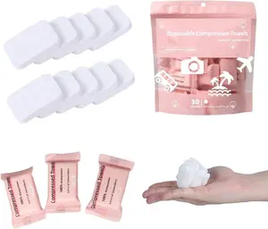 Perdiva Disposable Compressed Towels, 30PCS – Perdiva Compressed Towel Tablets, Compact Coin Size, Ultra Soft Plant Fiber Face Towels for Travel, Camping, Gym & Outdoor Use
