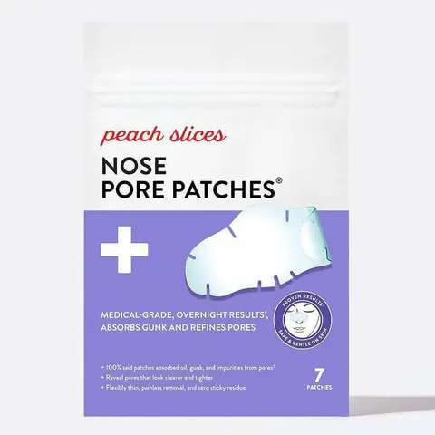 Nose Pore Patches from Peach Slices - Hydrocolloid Blackhead Remover Pore Strips - Overnight Pimple Patch - Korean Skincare Acne Smoothing