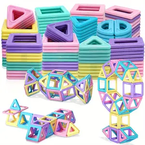 Medium Size Macaron Color Magnetic STEM Toys, Magnetic Building Tiles, Stem Building Block, 3D Creative and Educational Construction Toys, Birthday Gifts, Educational Building Set Toys, Perfect Birthday & Halloween Gift, Magnetic Building Blocks
