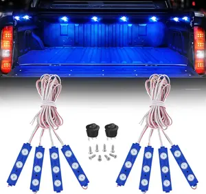 Nilight 8PCS Truck Pickup Bed Light 24LED Blue Cargo Rock Lighting Kits with Switch for Van Off-Road Under Car Side Marker Foot Wells Rail LED Arrow Tailgate Light Strip  dealsforyoudays Underglow Car, Led Lights Car, Truck Stuff