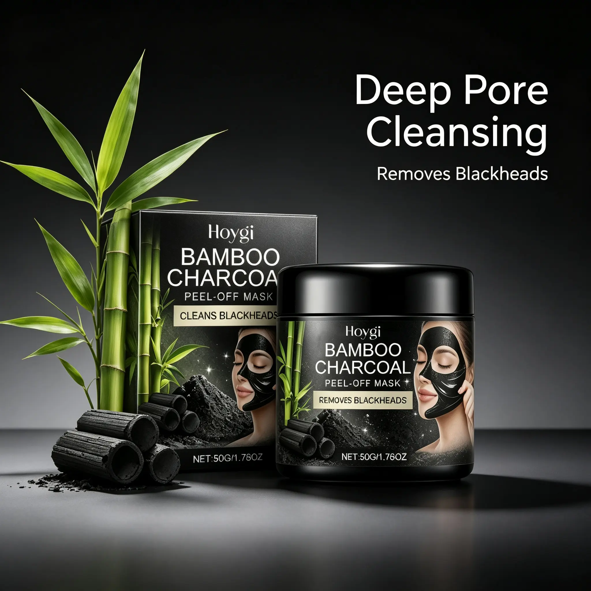 Bamboo Charcoal Peel-Off Face Mask - Gentle Cleansing, Hydrating, Skin-Softening Skincare for Daily Refreshing Care Smoothing Soothing Moisturizer Hydrate Moisturizing Moisture Moisture